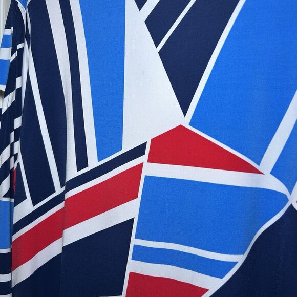 Alfred Dunner America's Cup Asymmetrical 3/4 Cut Out Sleeve Blouse Size Medium - Picture 7 of 8